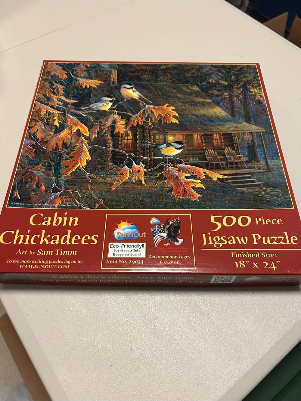 Cabin Chickadees 500-Piece Jigsaw Puzzle - Autumn Colors, Fall